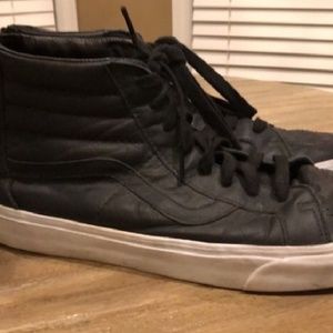 Vintage B&W Leather Vans w/Zippers